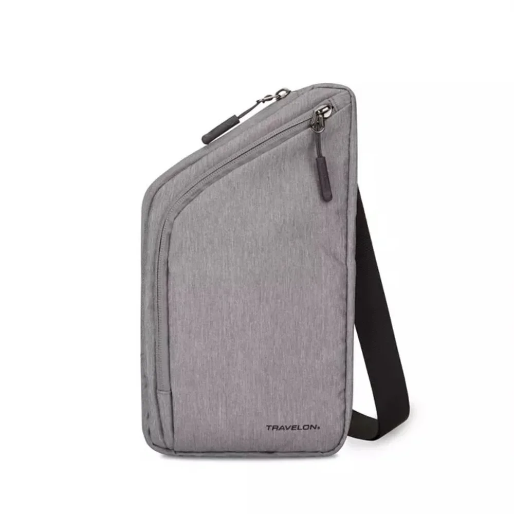 TRAVELON Gray Slim Crossbody Bag/Brand New in Package!!